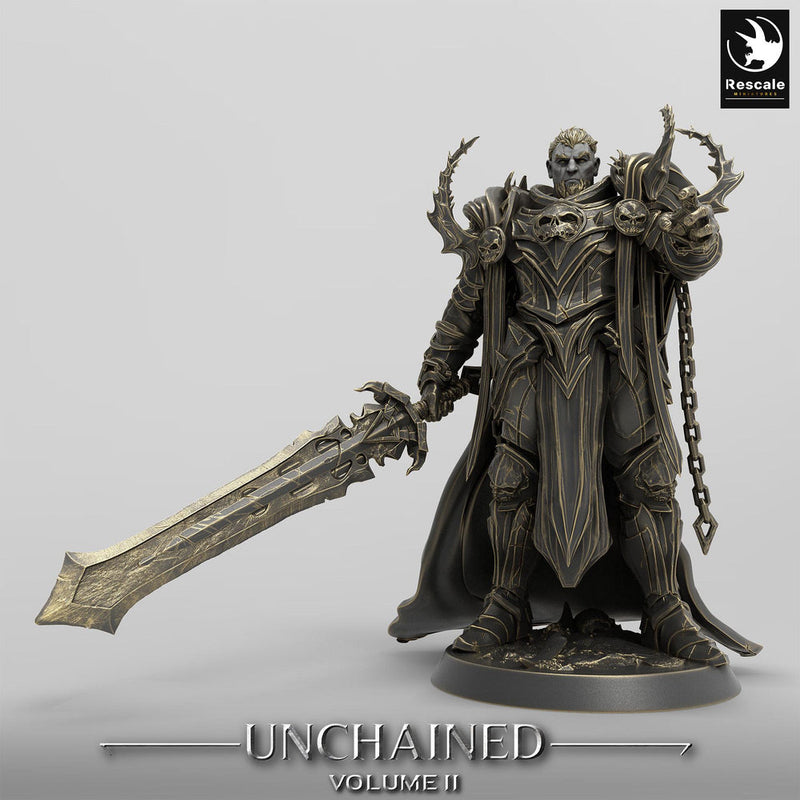 Oathbreaker Paladin, Fighter Battlemaster Great Sword PC / NPC, DnD 5e Unpainted Mini| 28mm, 32mm,54mm,75mm,100mm Scales |Dungeons & Dragons - Only-Games