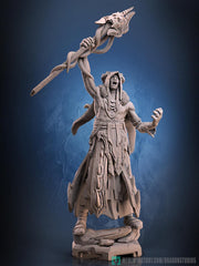 Human Druid, Sorcerer PC / NPC D&D 5e Unpainted Miniature| 28mm,32mm,54mm,75mm,100mm Scales | Pathfinder Figure | RPG | Figurine unpainted | - Only-Games