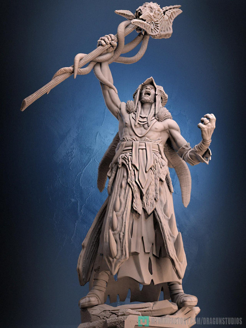 Human Druid, Sorcerer PC / NPC D&D 5e Unpainted Miniature| 28mm,32mm,54mm,75mm,100mm Scales | Pathfinder Figure | RPG | Figurine unpainted | - Only-Games