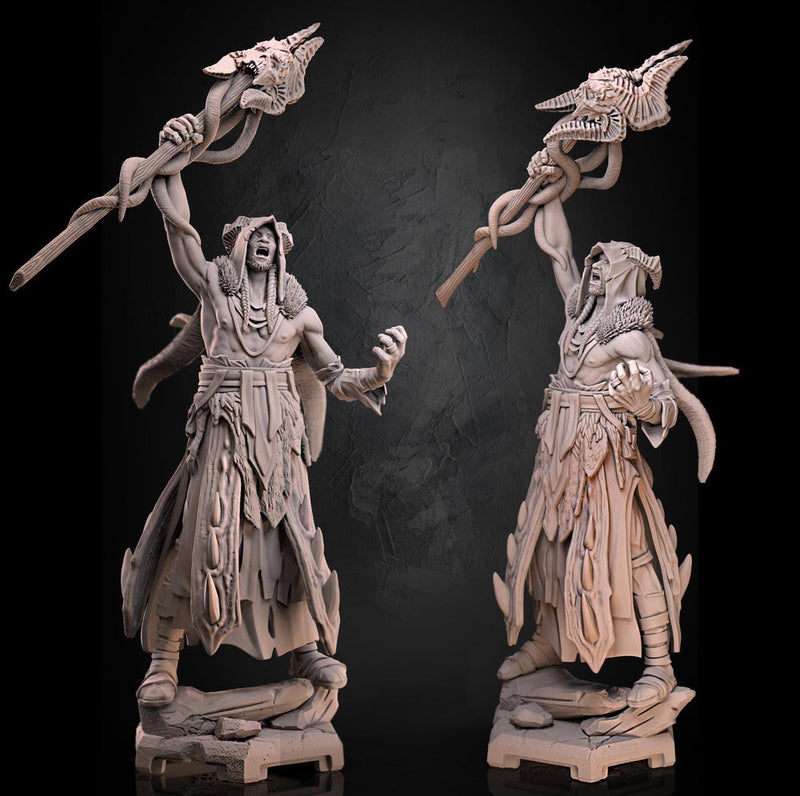 Human Druid, Sorcerer PC / NPC D&D 5e Unpainted Miniature| 28mm,32mm,54mm,75mm,100mm Scales | Pathfinder Figure | RPG | Figurine unpainted | - Only-Games