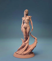 Beautiful Dryad, Female Fey Druid,  PC / NPC Miniature | 28mm, 32mm, 54mm,75mm, 100mm Scales | Pathfinder Figure | DnD |Figurine unpainted | - Only-Games