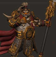 TigerFolk Fighter Polearm Battle Master, Paladin, Leonin, Tabaxi  | 28mm,32mm,54mm,75mm,100mm Scales| Dungeons and Dragons D&D 5e Pathfinder - Only-Games
