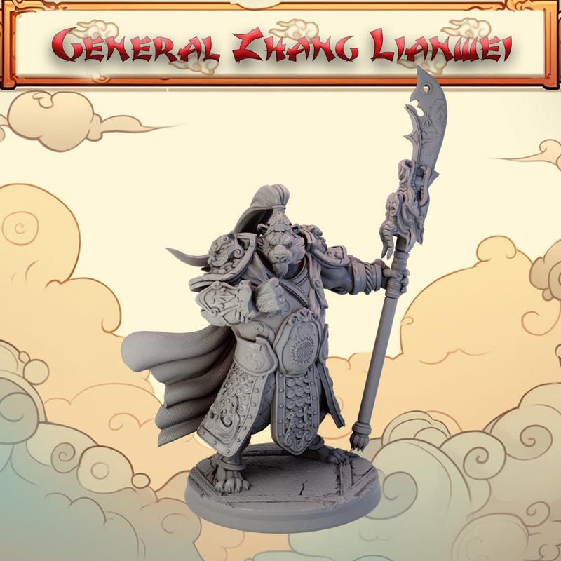TigerFolk Fighter Polearm Battle Master, Paladin, Leonin, Tabaxi  | 28mm,32mm,54mm,75mm,100mm Scales| Dungeons and Dragons D&D 5e Pathfinder - Only-Games