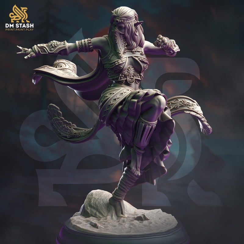 Female Elf Monk Sorcerer Druid Miniature | 28mm, 32mm,54mm,75mm,100mm Scales | Dungeons & Dragons, Pathfinder | DM Stash | Role playing game - Only-Games