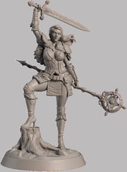 Female Human Sorlock, Sorcerer, Wizard, Hexblade Warlock Pinup PC NPC Unpainted Resin | 28mm, 32mm,54mm,75mm,100mm Scale |Dungeons & Dragons - Only-Games