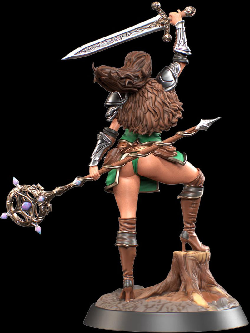 Female Human Sorlock, Sorcerer, Wizard, Hexblade Warlock Pinup PC NPC Unpainted Resin | 28mm, 32mm,54mm,75mm,100mm Scale |Dungeons & Dragons - Only-Games