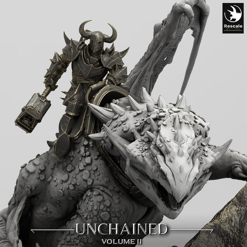 Gargantuan Volcanic Dragon with Rider | Resin Miniature | 28mm, 32mm Scales | Dragon Queen | Dungeons and Dragons| Flesh of Gods - Only-Games