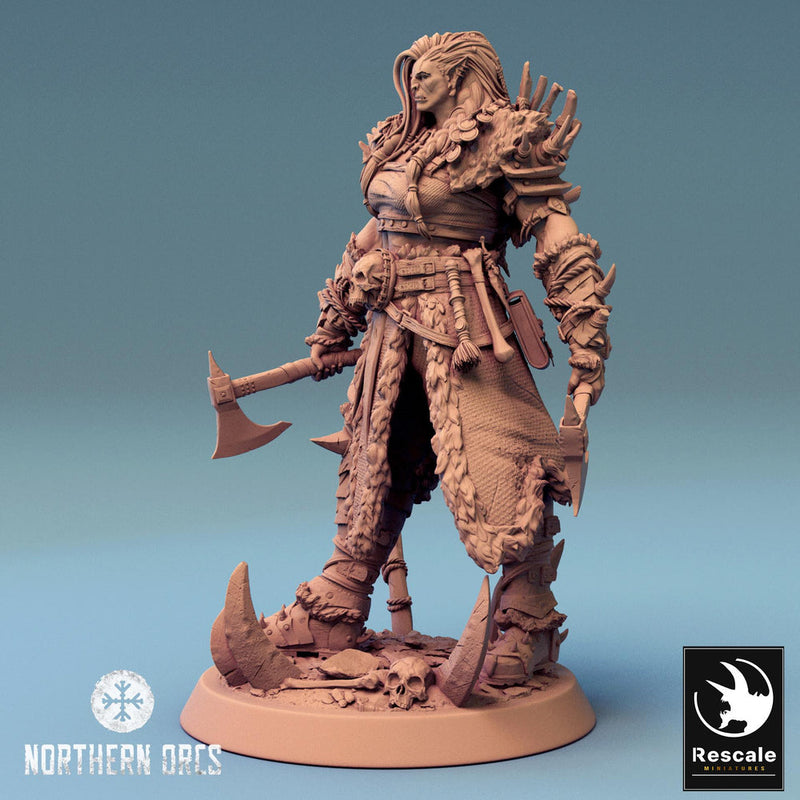 Orc Queen Female Fighter Barbarian , Half-Orc PC / NPC | Scales: 28mm,32mm ,54mm,75mm,100mm  Megaboss | Dungeons & Dragons 5e | Pathfinder - Only-Games