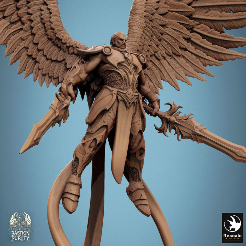 Winged Paladin, Male Celestial Angel, Solar, Deva (2 Poses), DnD 5e Unpainted Mini | 28mm, 32mm,54mm,75mm,100mm Scales |Dungeons & Dragons - Only-Games