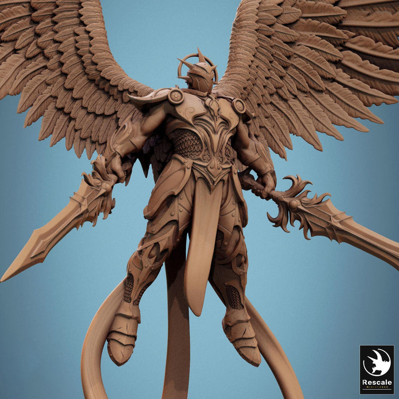 Winged Paladin, Male Celestial Angel, Solar, Deva (2 Poses), DnD 5e Unpainted Mini | 28mm, 32mm,54mm,75mm,100mm Scales |Dungeons & Dragons - Only-Games