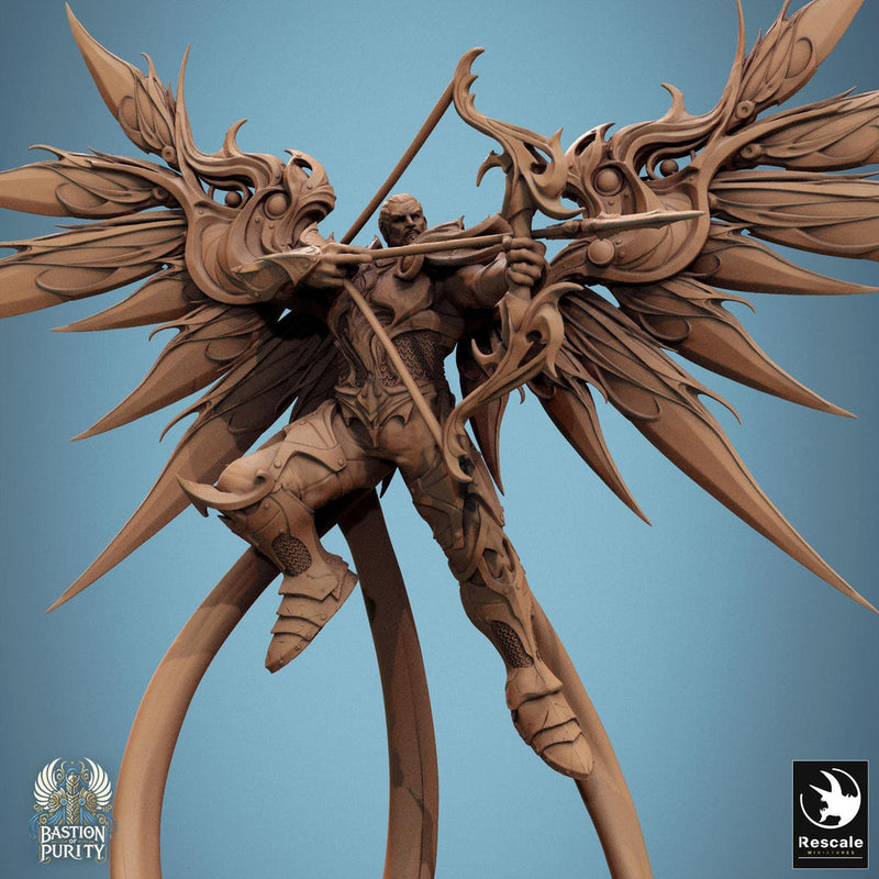 Winged Paladin, Male Celestial Angel, Solar, Deva (2 Poses), DnD 5e Unpainted Mini | 28mm, 32mm,54mm,75mm,100mm Scales |Dungeons & Dragons - Only-Games