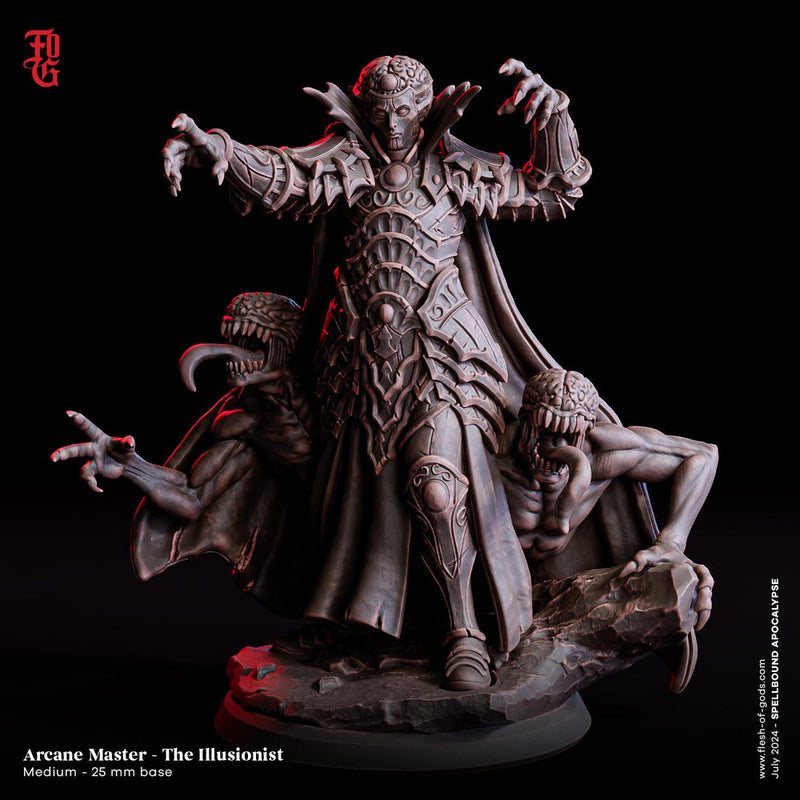 Master Illusionist, Wizard, Warlock, Sorcerer | 28mm, 32mm,54mm,75mm,100mm Scales | Player Character Mini D&D5e Pathfinder | Flesh of Gods - Only-Games
