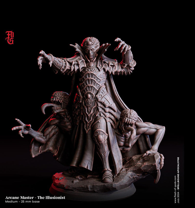 Master Illusionist, Wizard, Warlock, Sorcerer | 28mm, 32mm,54mm,75mm,100mm Scales | Player Character Mini D&D5e Pathfinder | Flesh of Gods - Only-Games