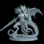Female Dragonborn Fighter, Barbarian, Ranger, PC NPC Miniature | NSFW Topless & Nude versions | 28mm, 32mm,54mm, 75mm, 100mm Scales |DnD 5e - Only-Games