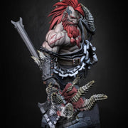 Dwarf Barbarian Fighter Demon Hunter |Unpainted Miniature| 28mm,32mm,54mm,75mm,100mm Scales | Pathfinder Figure | DnD | Figurine unpainted | - Only-Games