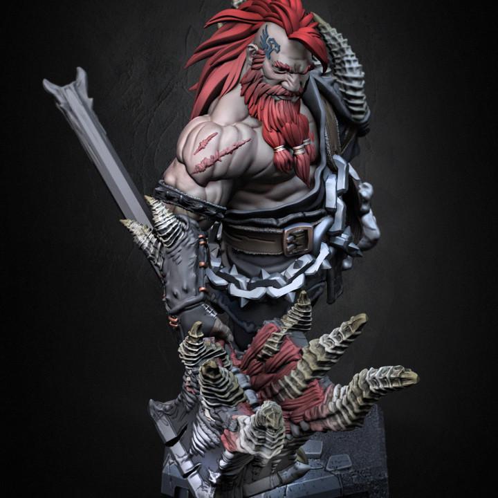 Dwarf Barbarian Fighter Demon Hunter |Unpainted Miniature| 28mm,32mm,54mm,75mm,100mm Scales | Pathfinder Figure | DnD | Figurine unpainted | - Only-Games