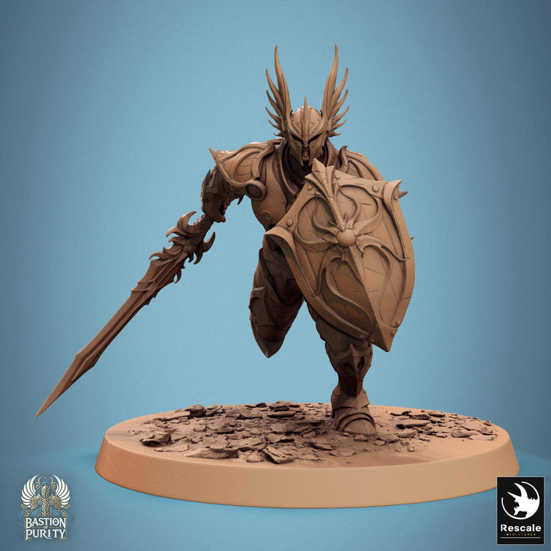 Human Paladin, Fighter Helm/ No Helm, Sword n Shield PC / NPC, DnD 5e Unpainted Mini| 28mm, 32mm,54mm,75mm,100mm Scales |Dungeons & Dragons - Only-Games