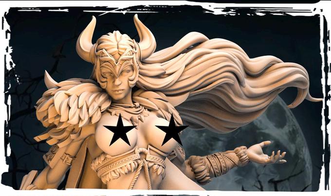 Human Female Barbarian, Fighter, Ranger PC NPC Miniature NSFW Topless versions | 28mm,32mm,54mm,75mm,100mm Scales |Dungeons & Dragons DnD 5e - Only-Games