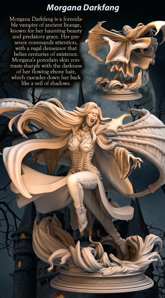 Female Vampire Lord Strahd NPC Miniature NSFW Topless versions | 28mm,32mm,54mm,75mm,100mm Scales | Dungeons & Dragons DnD 5e - Only-Games