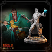 Human Male Wizard, Sorcerer, Warlock PC NPC Miniature | 28mm,32mm,54mm,75mm,100mm Scales | Dungeons and Dragons | Pathfinder | Battle Wizard - Only-Games