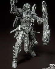 Dark Elf Fighter Ranger PC / NPC Unpainted | 28mm,32mm,54mm,75mm,100mm Scale | Resin Dungeons and Dragons D&D 5e  | Pathfinder | - Only-Games
