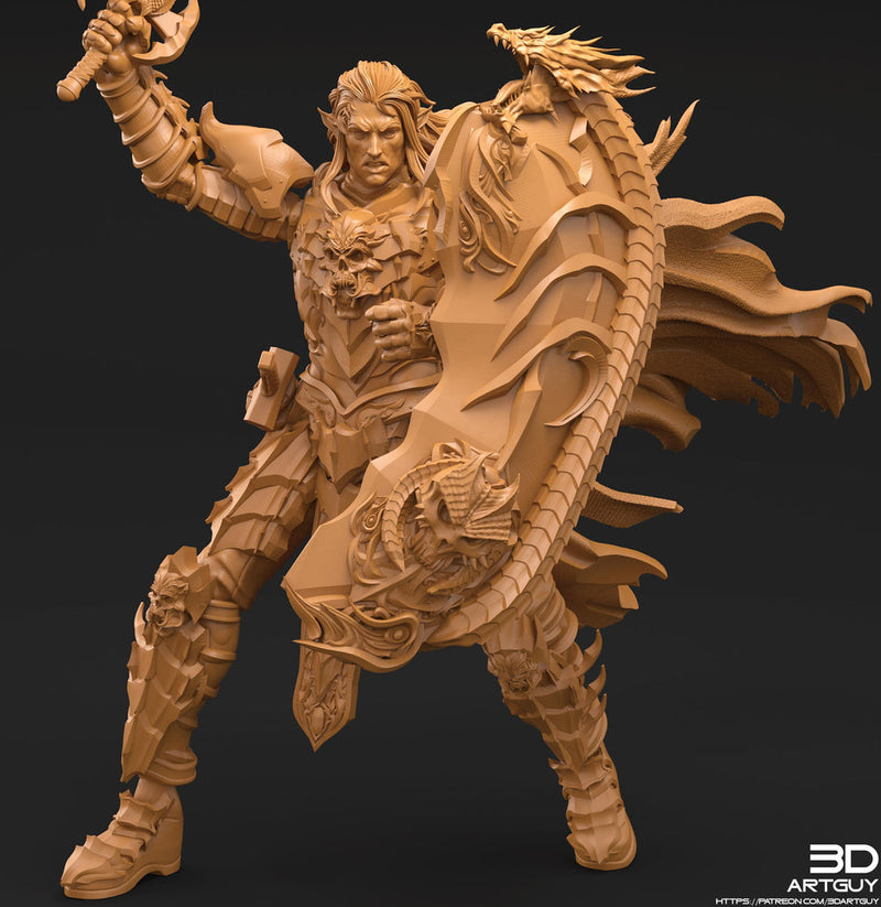 Dark Elf Fighter Ranger PC / NPC Unpainted | 28mm,32mm,54mm,75mm,100mm Scale | Resin Dungeons and Dragons D&D 5e  | Pathfinder | - Only-Games