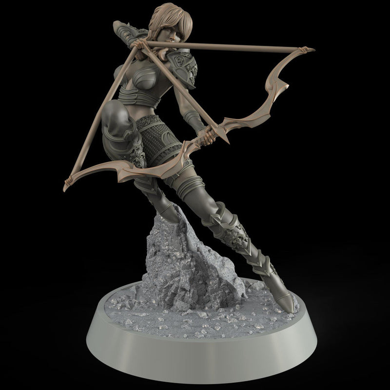 Female Sexy Human Fighter Ranger Sharpshooter, Unpainted | 28mm,32mm,54mm,75mm,100mm Scale | Resin Dungeons and Dragons D&D 5e  | Pathfinder - Only-Games