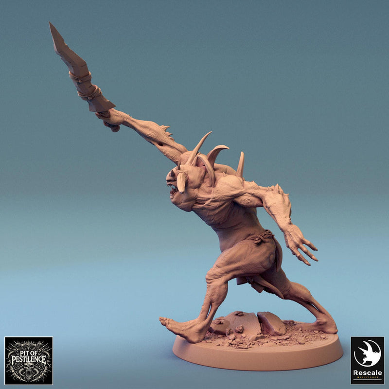 Putrid Fiend Demon, Flesh Golem Eldritch Horror, DnD Unpainted Miniature| 28mm, 32mm (proxy size),54mm,75mm,100mm Scales Dungeons & Dragons - Only-Games