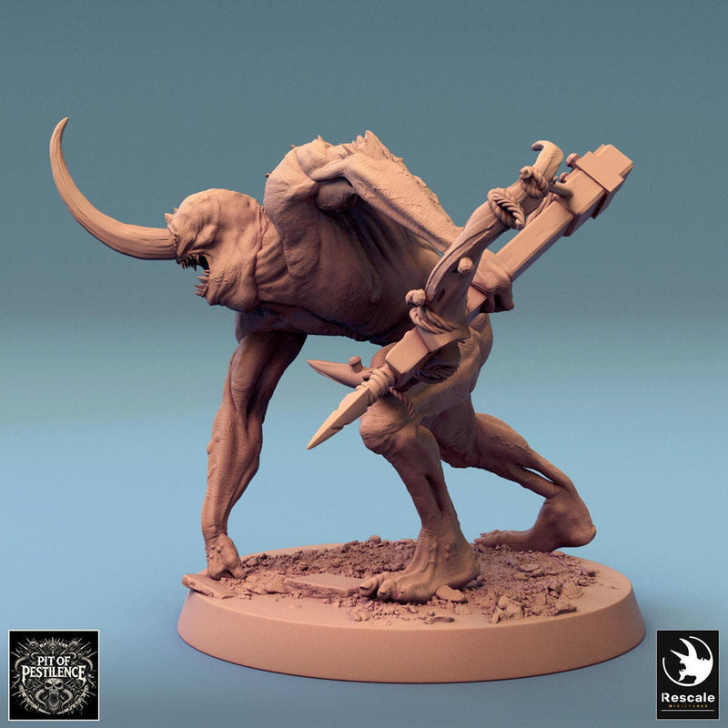 Putrid Fiend Demon, Flesh Golem Eldritch Horror, DnD Unpainted Miniature| 28mm, 32mm (proxy size),54mm,75mm,100mm Scales Dungeons & Dragons - Only-Games