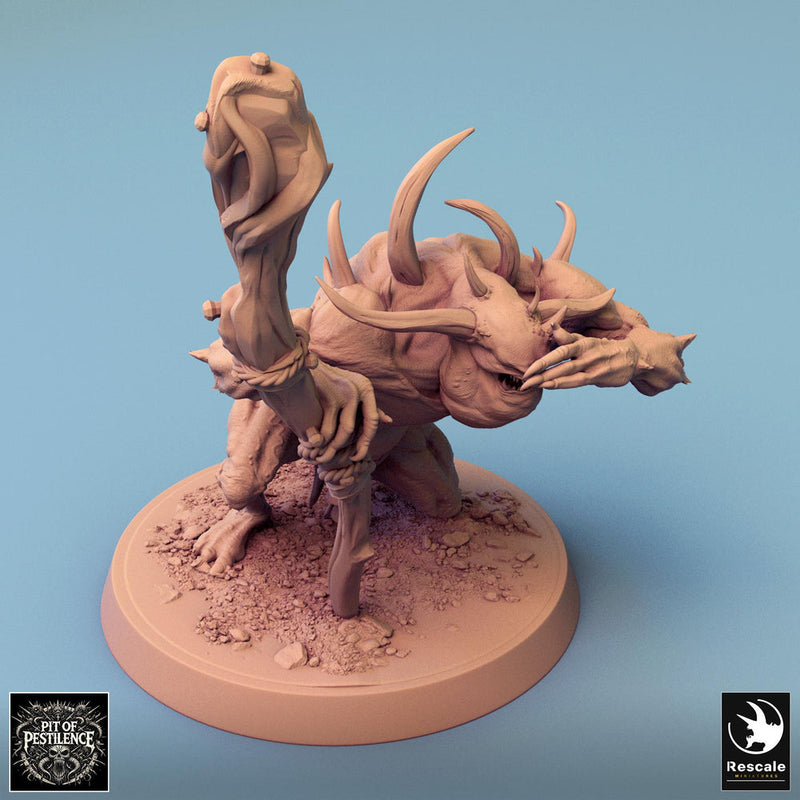 Putrid Fiend Demon, Flesh Golem Eldritch Horror, DnD Unpainted Miniature| 28mm, 32mm (proxy size),54mm,75mm,100mm Scales Dungeons & Dragons - Only-Games