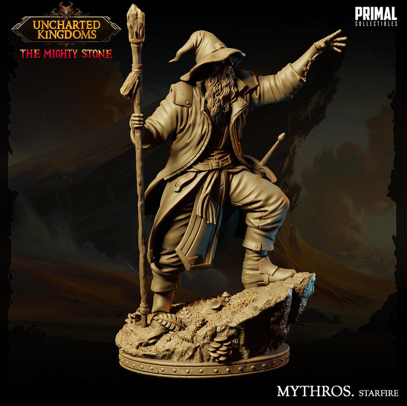 Human Male Legendary Wizard, Sorcerer, Warlock PC NPC Miniature | 28mm,32mm,54mm,75mm,100mm Scales | Dungeons and Dragons | Pathfinder | - Only-Games
