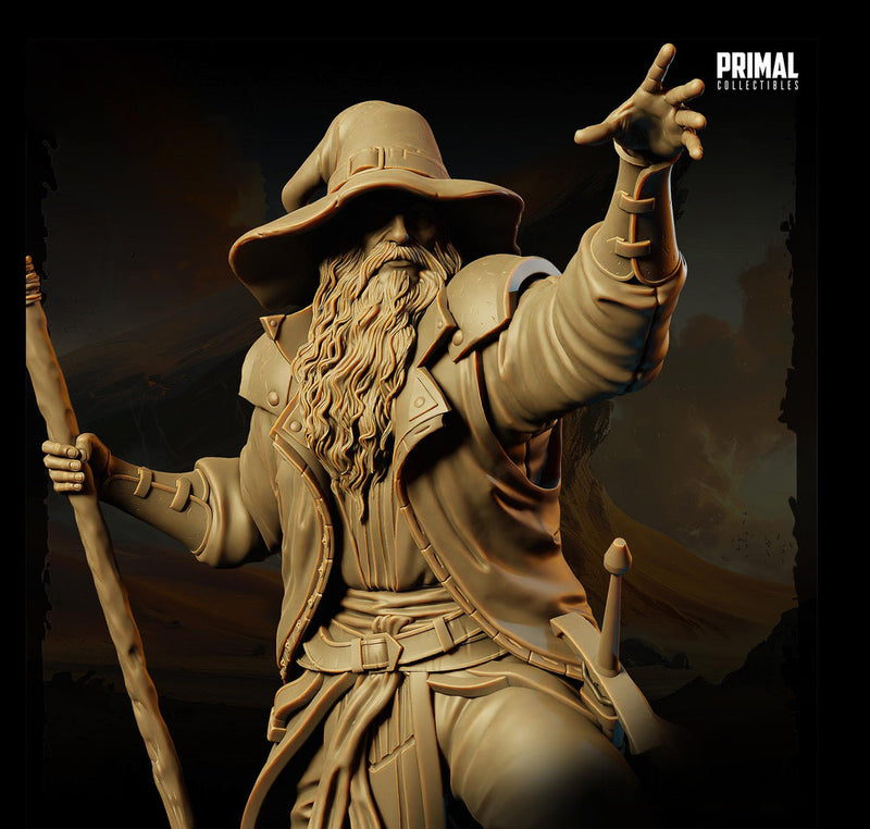 Human Male Legendary Wizard, Sorcerer, Warlock PC NPC Miniature | 28mm,32mm,54mm,75mm,100mm Scales | Dungeons and Dragons | Pathfinder | - Only-Games