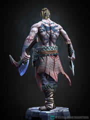 Human Barbarian Fighter Ranger Berserker PC NPC |Unpainted Miniature| 28mm,32mm,54mm,75mm,100mm Scales | Pathfinder Figure DnD | Figurine - Only-Games