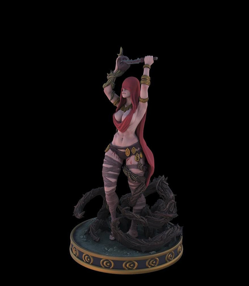 Female Cult Fanatic, Cleric, Warlock, Witch Miniature | 28mm, 32mm,54mm, 75mm, 100mm Scales | Pathfinder Figure | DnD | Figurine unpainted | - Only-Games