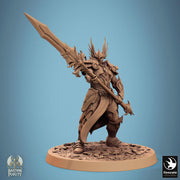 Human Paladin, Fighter Helm or No Helm, Polearm Master PC / NPC DnD 5e Unpainted Mini| 28mm, 32mm,54mm,75mm,100mm Scales |Dungeons & Dragons - Only-Games