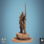 Human Paladin, Fighter Helm or No Helm, Polearm Spear PC / NPC, DnD 5e Unpainted Mini| 28mm, 32mm,54mm,75mm,100mm Scales |Dungeons & Dragons - Only-Games