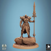 Human Paladin, Fighter Helm or No Helm, Polearm Spear PC / NPC, DnD 5e Unpainted Mini| 28mm, 32mm,54mm,75mm,100mm Scales |Dungeons & Dragons - Only-Games
