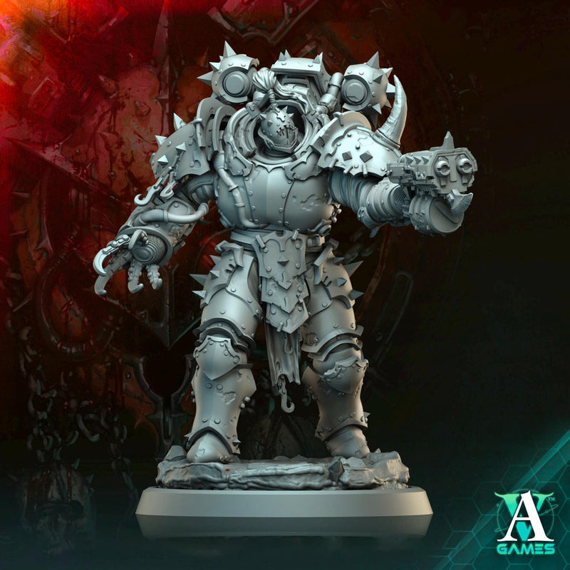 Sci-Fi Miniature Chaos Space Knight, Hellscape Praetorian | 28mm,32mm, 54mm, 75mm,100mm Scales | Resin Mini | Archvillain Games - Only-Games