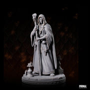 Human Male Wizard, Sorcerer, Warlock PC NPC Miniature | 28mm,32mm,54mm,75mm,100mm Scales | Dungeons and Dragons | Pathfinder | Battle Wizard - Only-Games