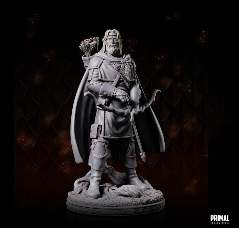 Half-Elf Male Ranger Fighter PC / NPC Miniature | 28mm,32mm,54mm,75mm,100mm Scales | Dungeons and Dragons | Pathfinder | Role playing Figure - Only-Games
