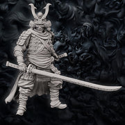 Human Fighter Samurai Kensai Odachi Katana & Armor | DnD Miniature 28mm,32mm,54mm,75mm,100mm Scale Pathfinder Figure/ DnD Figurine unpainted - Only-Games