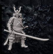 Human Fighter Samurai Kensai Odachi Katana & Armor | DnD Miniature 28mm,32mm,54mm,75mm,100mm Scale Pathfinder Figure/ DnD Figurine unpainted - Only-Games