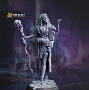 Dark Elf Female Cleric, Sorcerer, Wizard PC/ NPC Miniature | 28mm, 32mm,54mm,75mm, 100mm Scales | Dungeons and Dragons Pathfinder | DM Stash - Only-Games