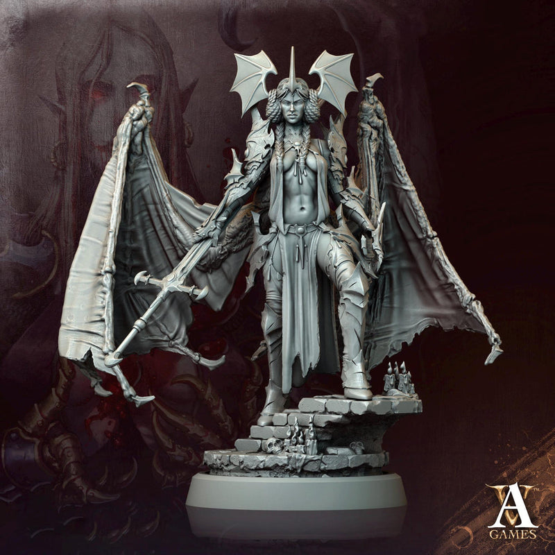 Succubus Demon, Female Winged Vampire Lord, Strahd Bride UNPAINTED | 28mm,32mm, 54mm,75mm,100mm | Dungeons & Dragons | Pathfinder | - Only-Games