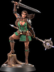 Female Human Sorlock, Sorcerer, Wizard, Hexblade Warlock Pinup PC NPC Unpainted Resin | 28mm, 32mm,54mm,75mm,100mm Scale |Dungeons & Dragons - Only-Games