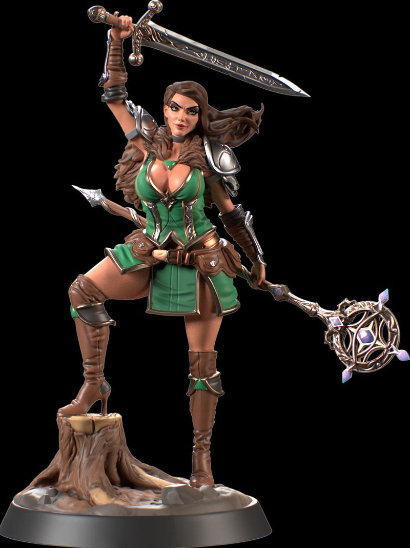 Female Human Sorlock, Sorcerer, Wizard, Hexblade Warlock Pinup PC NPC Unpainted Resin | 28mm, 32mm,54mm,75mm,100mm Scale |Dungeons & Dragons - Only-Games