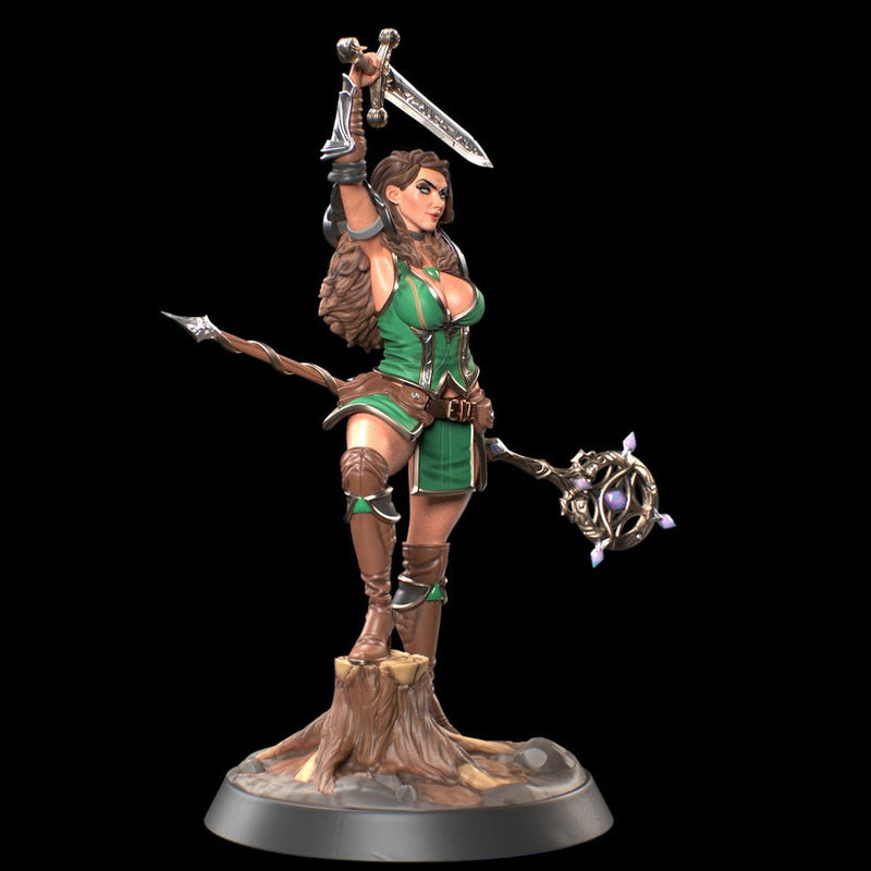 Female Human Sorlock, Sorcerer, Wizard, Hexblade Warlock Pinup PC NPC Unpainted Resin | 28mm, 32mm,54mm,75mm,100mm Scale |Dungeons & Dragons - Only-Games