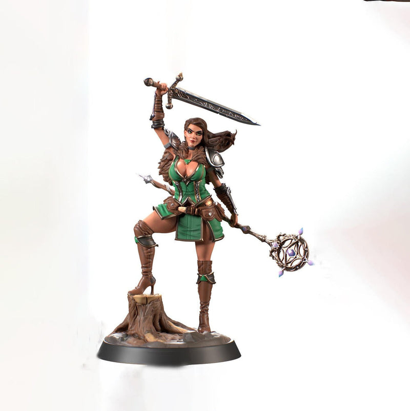 Female Human Sorlock, Sorcerer, Wizard, Hexblade Warlock Pinup PC NPC Unpainted Resin | 28mm, 32mm,54mm,75mm,100mm Scale |Dungeons & Dragons - Only-Games
