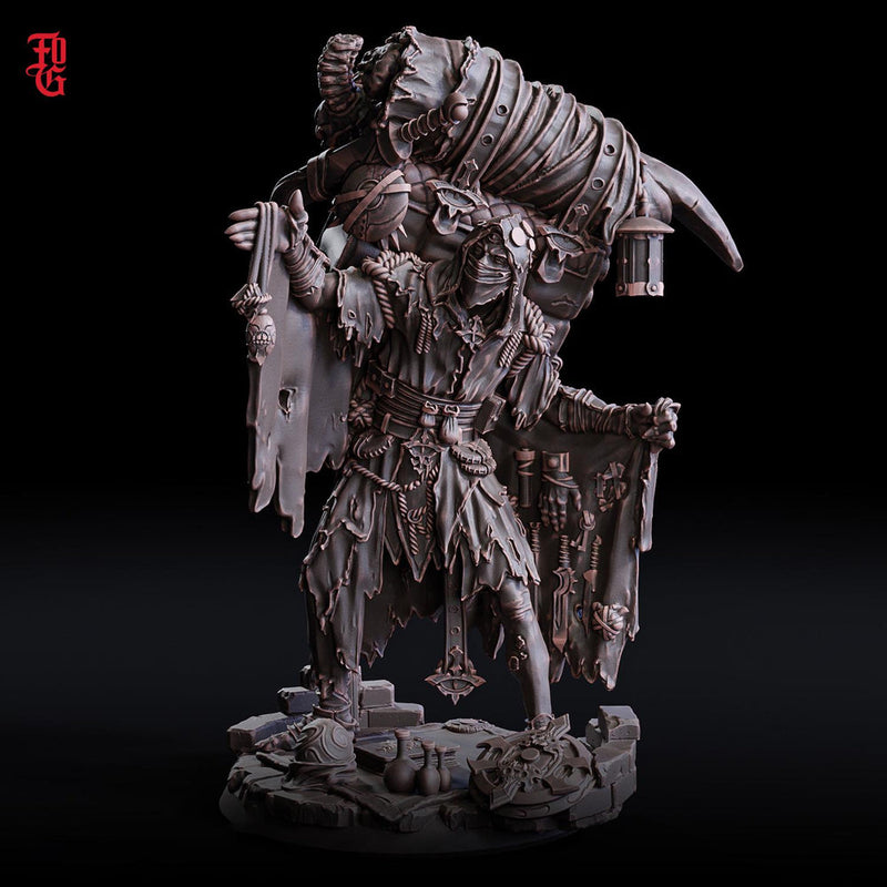 Relic Collector NPC Miniature Wandering Seller | 28mm, 32mm,54mm,75mm,100mm Scales | Figure Mini- D&D 5e Pathfinder Figurine | Flesh of Gods - Only-Games