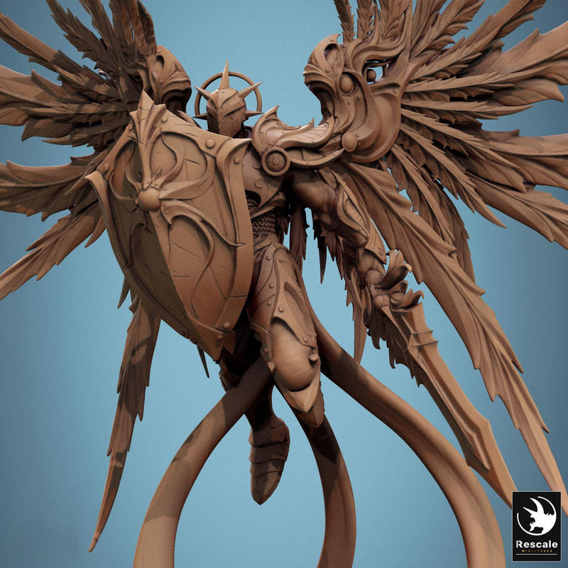 Winged Paladin, Male Celestial Angel, Solar, Deva (2 Poses), DnD 5e Unpainted Mini | 28mm, 32mm,54mm,75mm,100mm Scales |Dungeons & Dragons - Only-Games